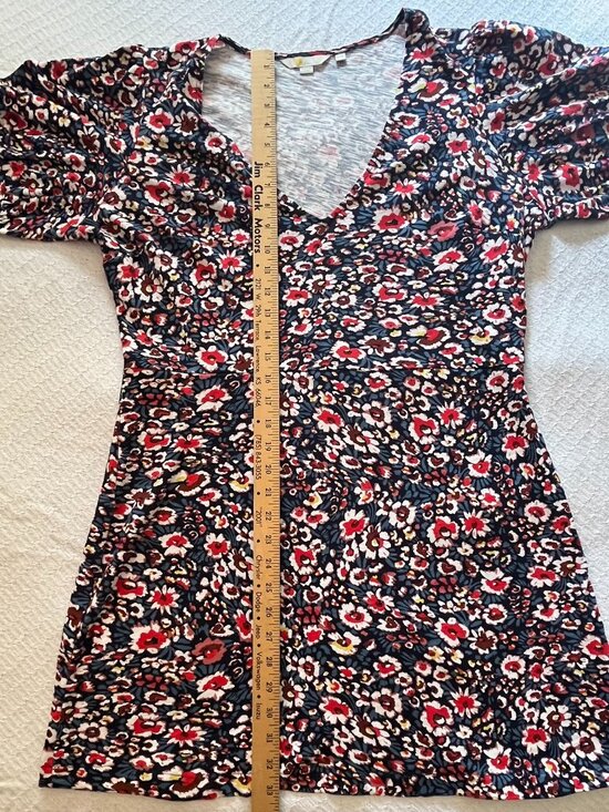 Share Boden women's dress Size 14R (US) floral red blue short sleeve v-neck - Picture 1 of 4